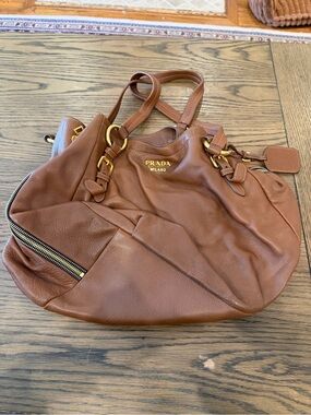 Prada Milano Brown Leather Shoulder Bag